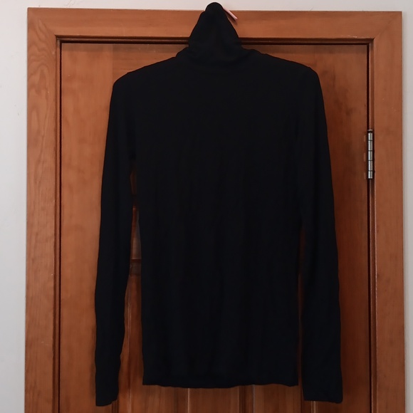 Black turtle neck, mad in Paris super soft and stretchy. Beautiful dark black. - Picture 3 of 4